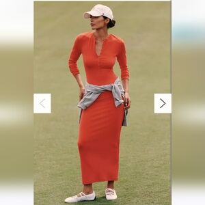 Anthropologie Daily Practice Long-Sleeve Ribbed Maxi Dress